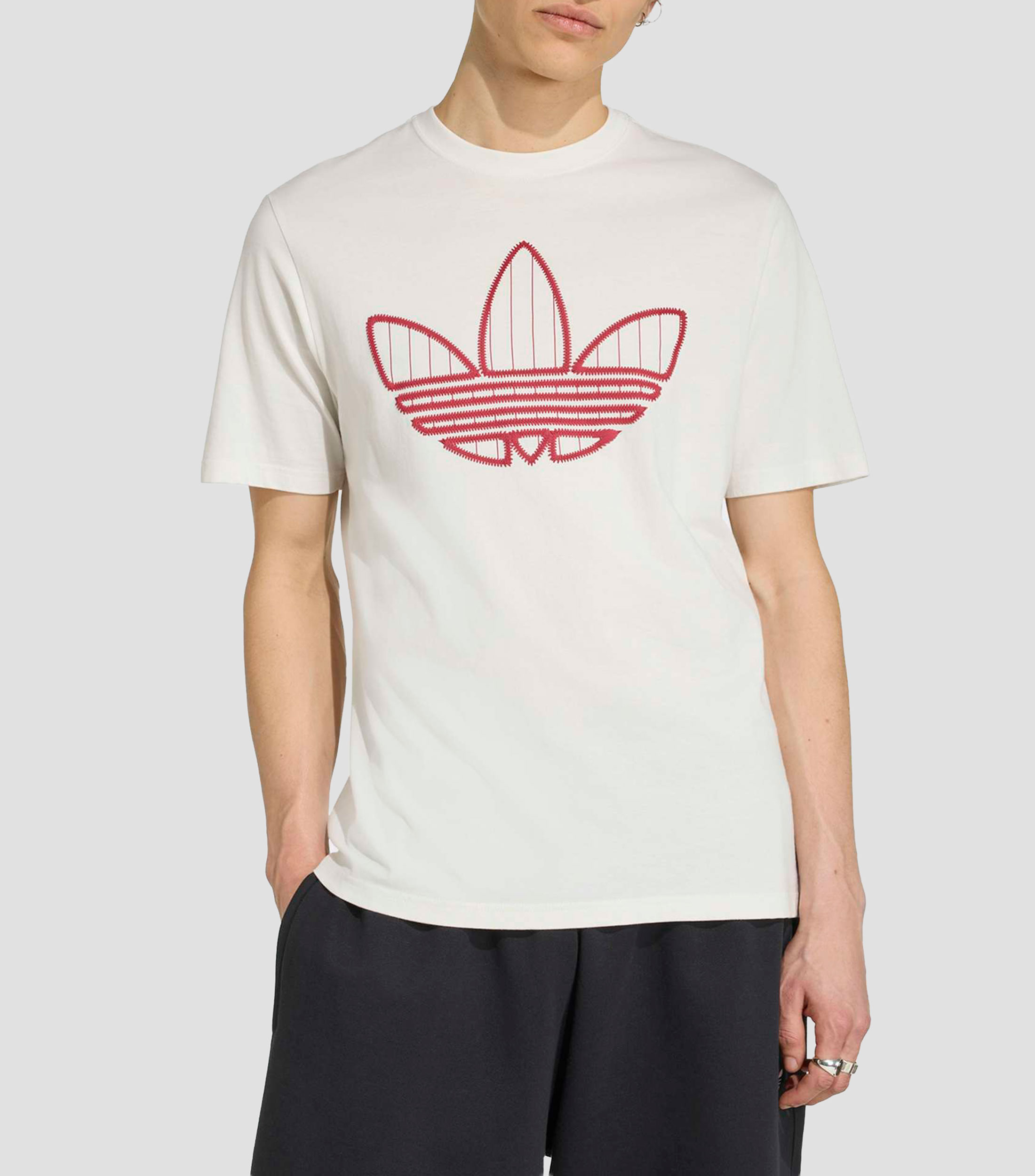Playera cuello redondo manga corta estampada Trifolio Adicolor Hombre
